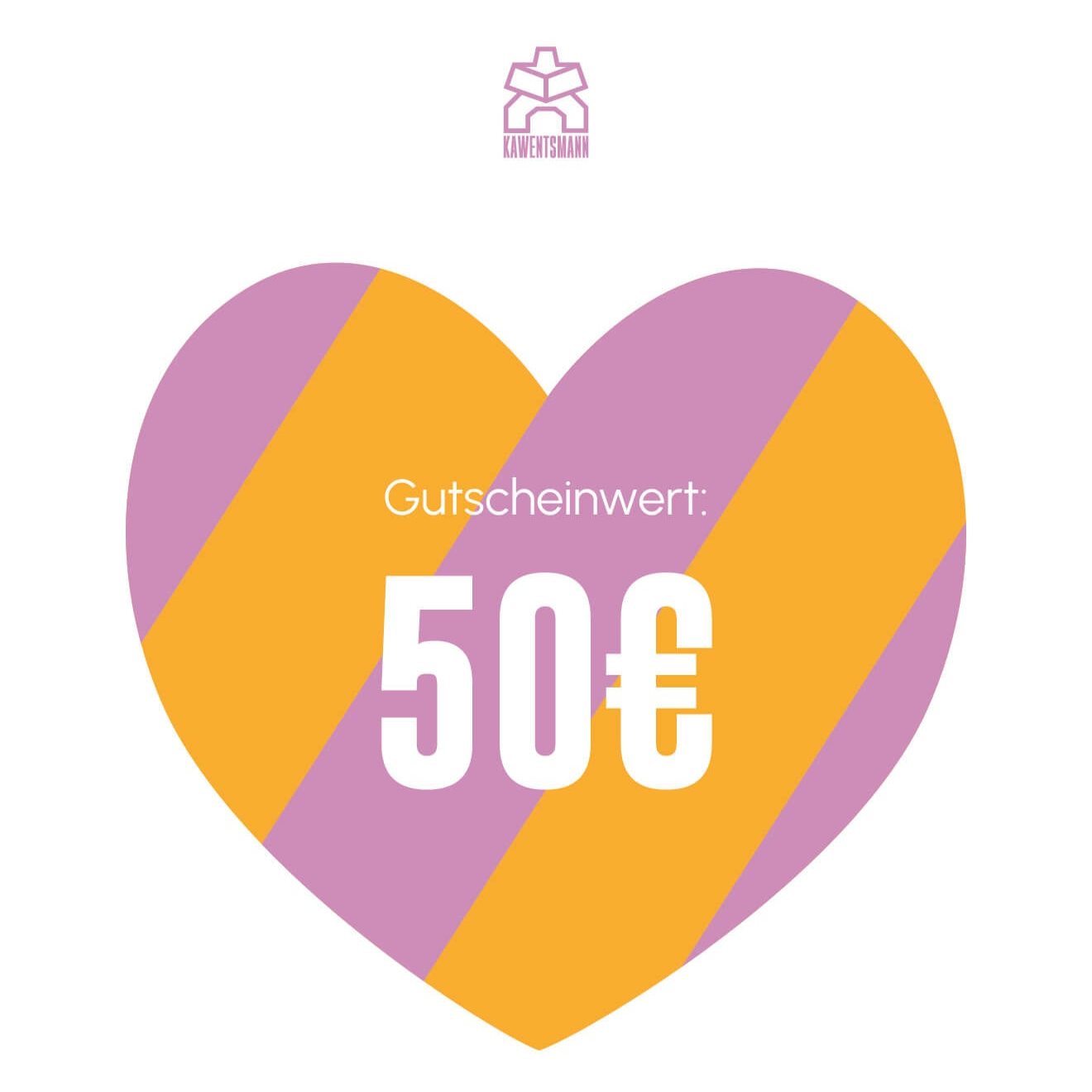 Gutschein im Wert von 50€ für den Kawentsmann-Shop zur Veranschaulichung der Gutscheine