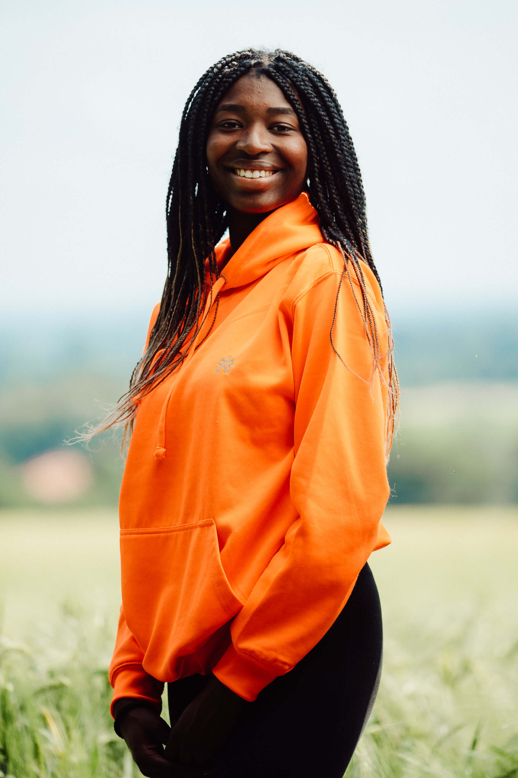 Hoodie Neon Orange mit Logo Stick kaufen Kawentsmann