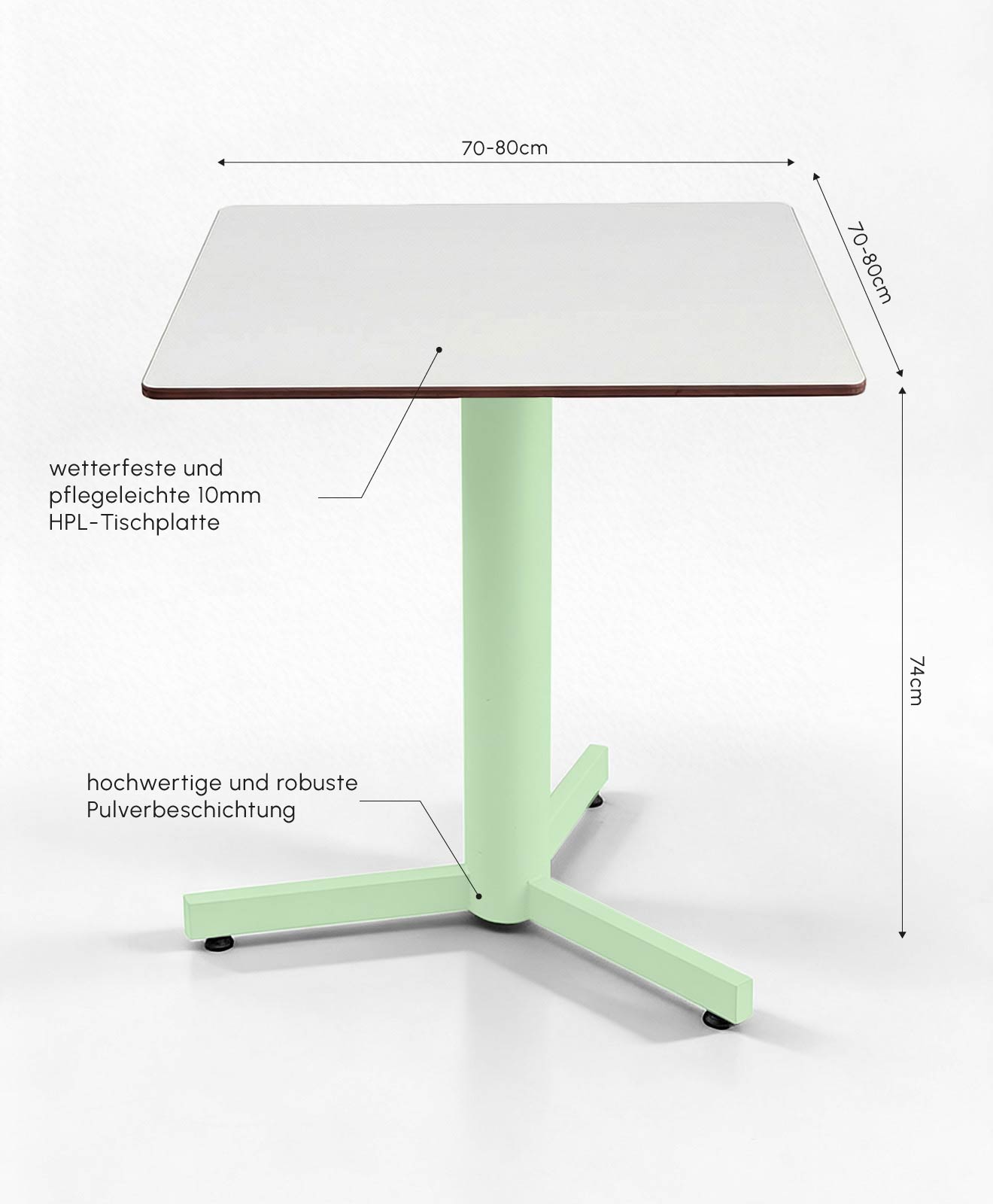 Gartentisch eckig – Outdoor Tisch wetterfest ILSE - Infos & Details