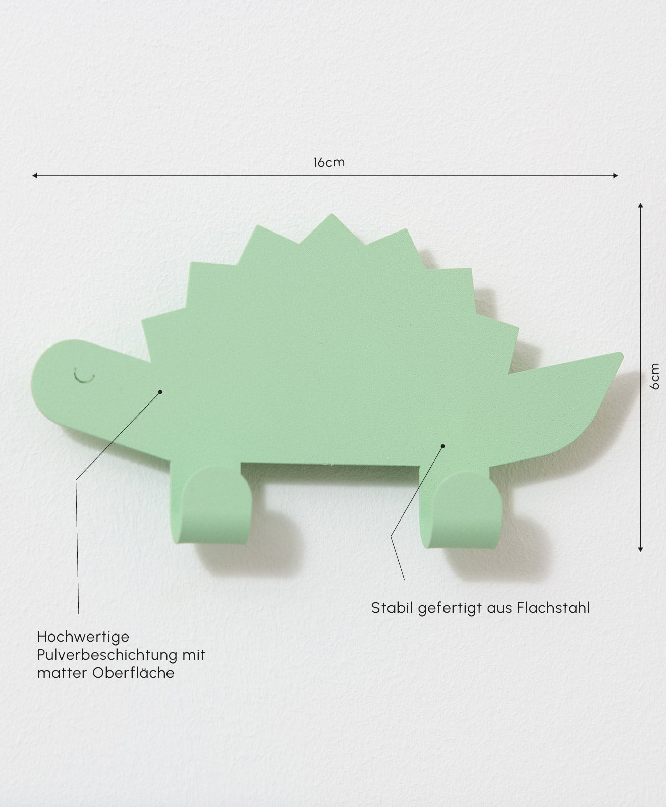 Wandhaken für Kinder Dino Maße & Infos