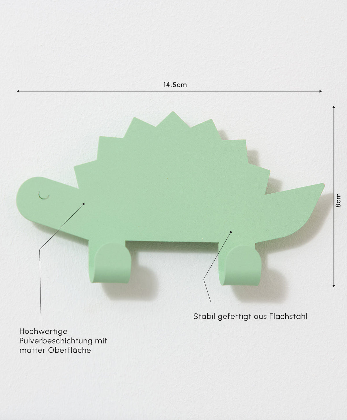 Wand-Haken für Kinder Dino Maße