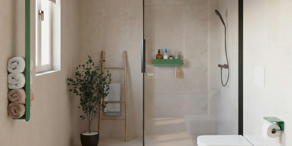 Badezimmer mit Accessoires von KAWENTSMANN zur Darstellung der Produkte für das Bad im Shop