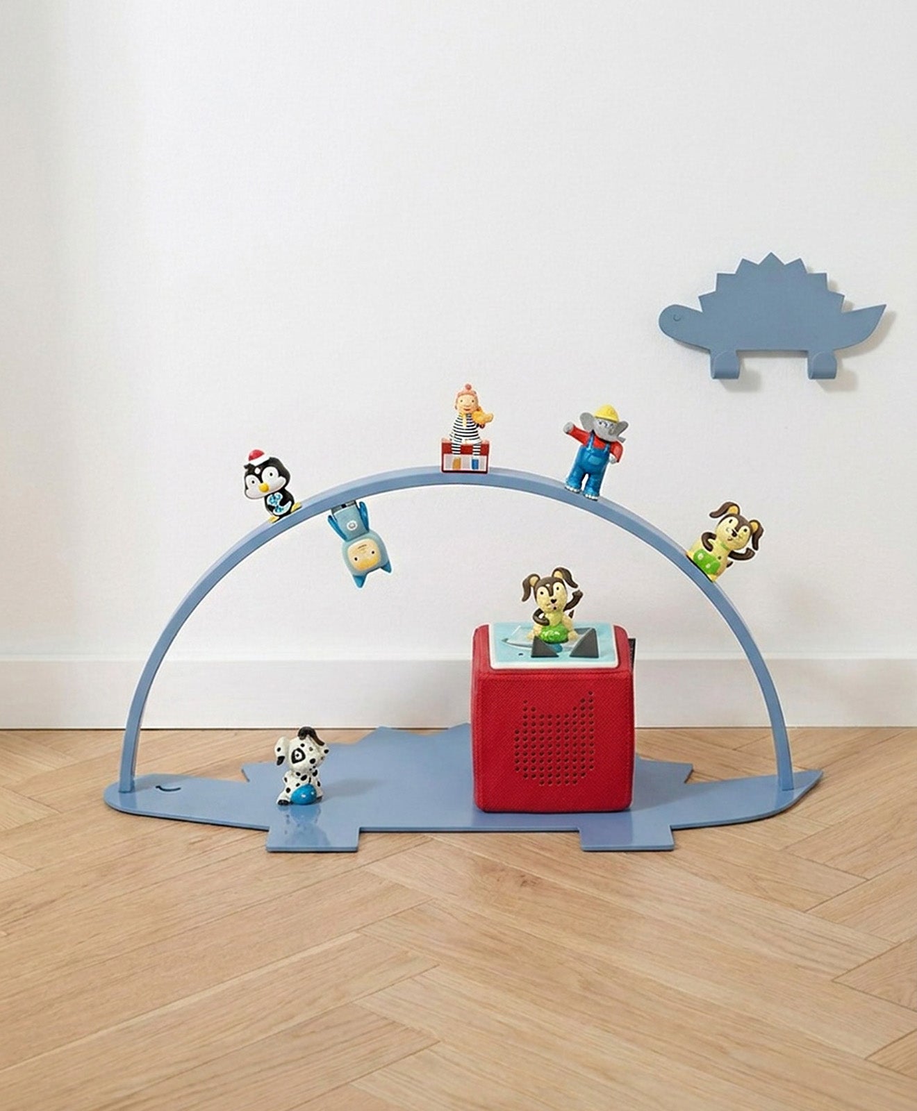 Kinderzimmer Set aus Regal für die Toniebox und passendem Wandhaken für Kinder - Motiv Dino