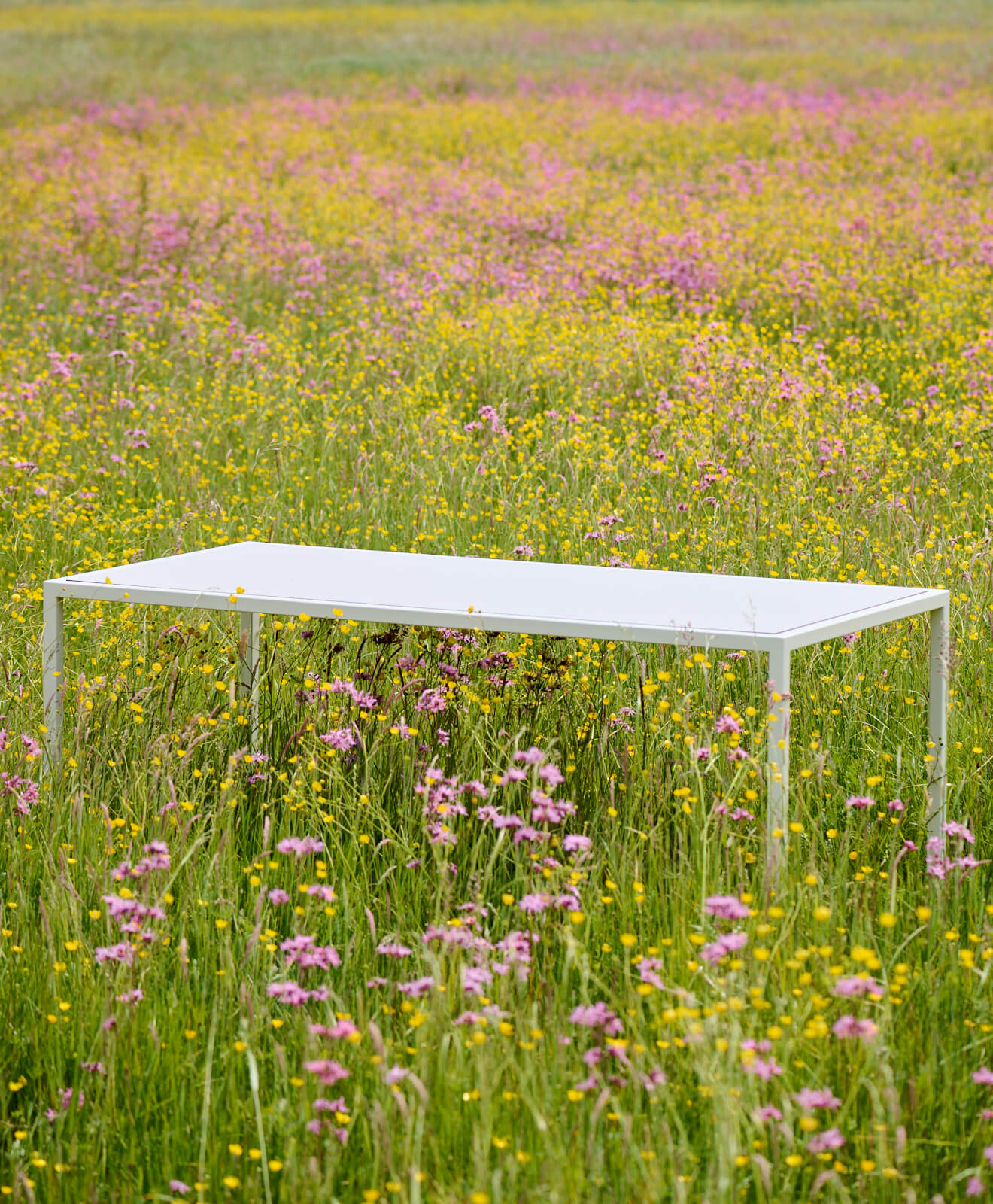 Moodbild vom Outdoor Tisch wetterfest Talon von Kawentsmann auf einer Blumenwiese