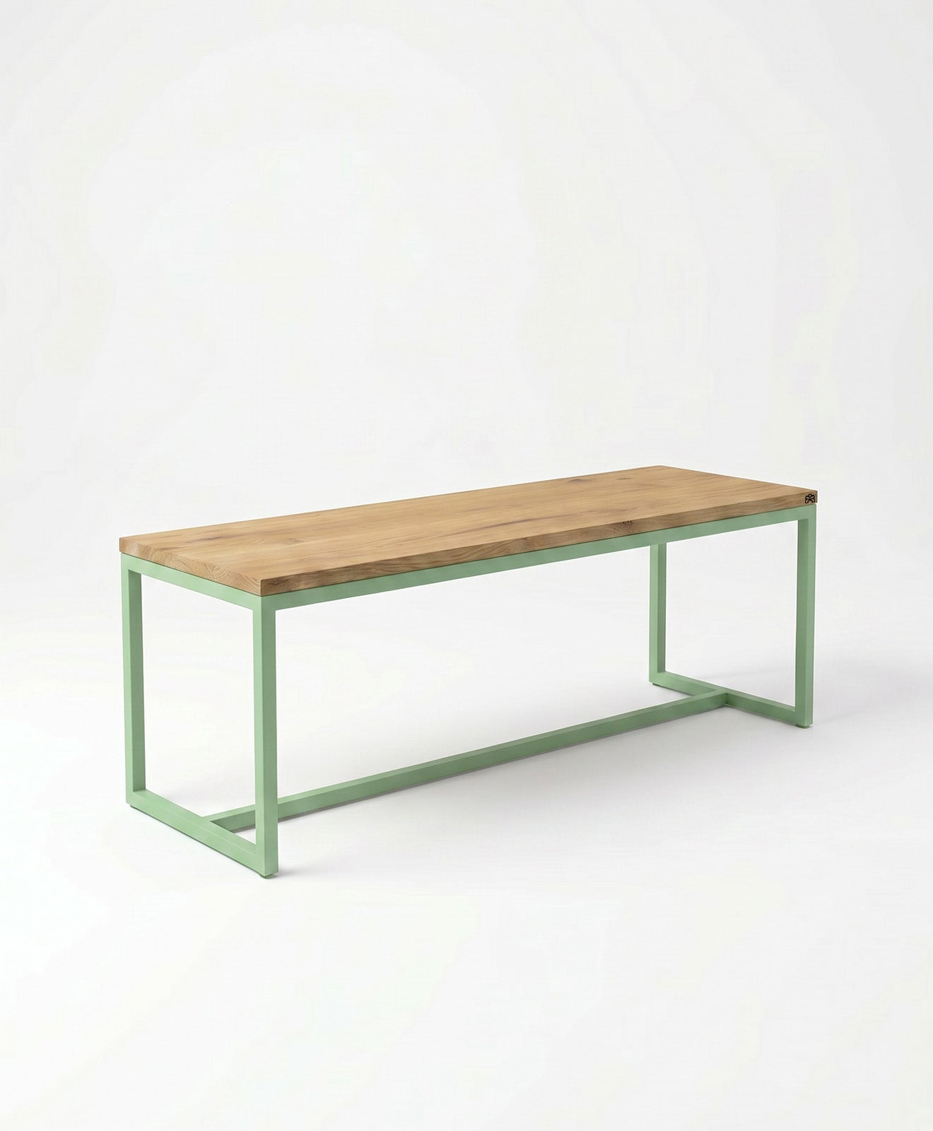 Sitzbank aus Holz & Stahlgestell TALON mit Mittelstrebe von KAWENTSMANN