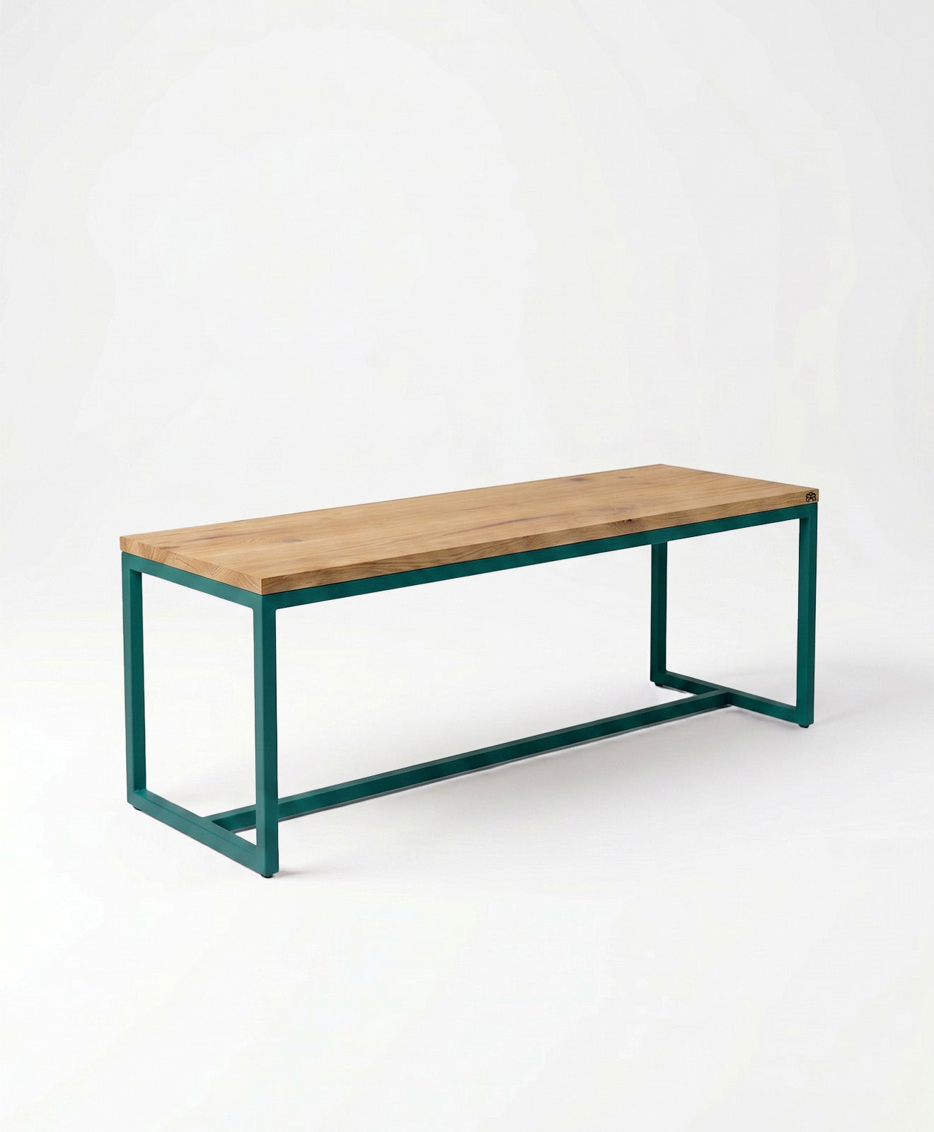 Sitzbank aus Holz & Stahlgestell TALON mit Mittelstrebe von KAWENTSMANN