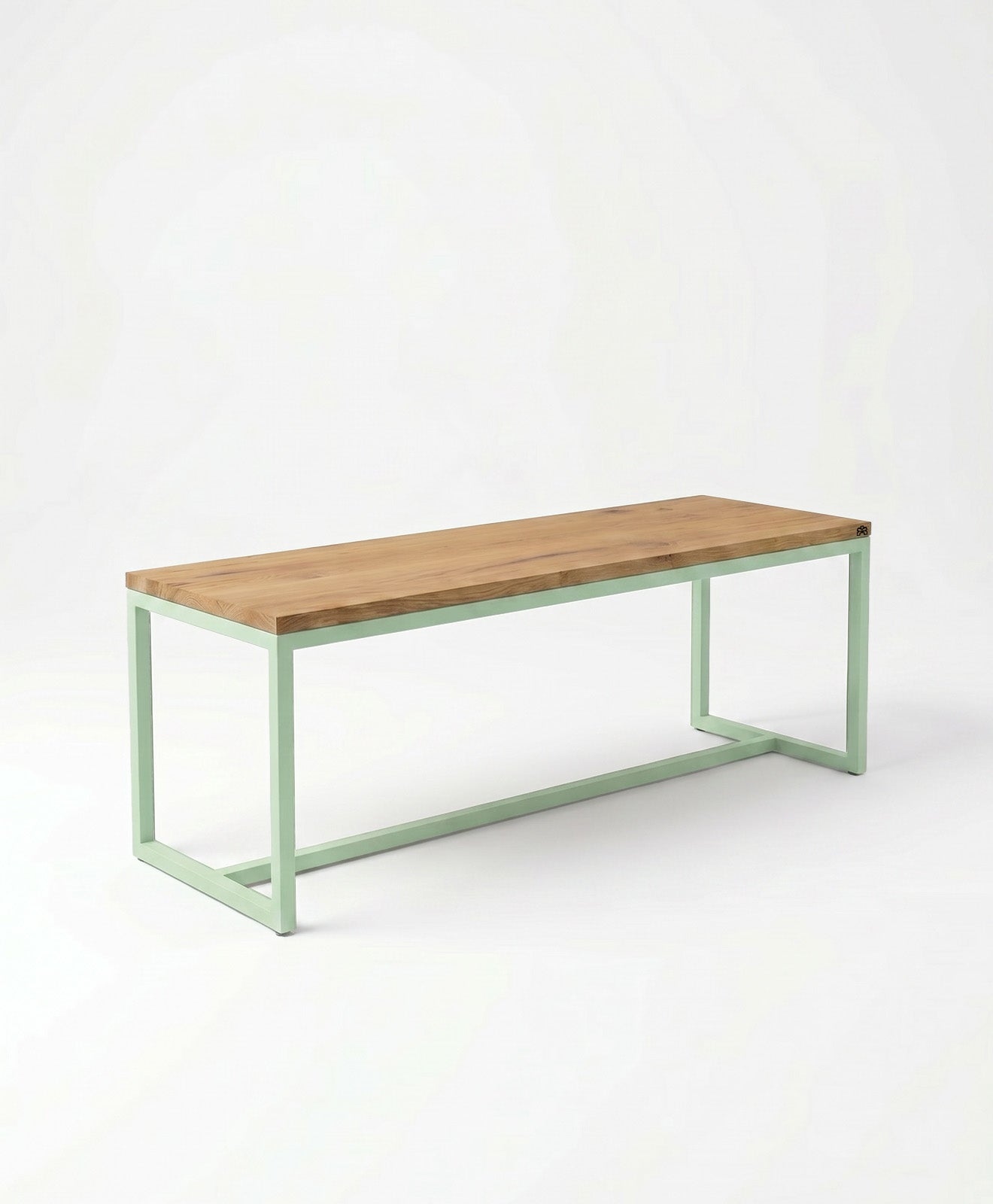 Sitzbank aus Holz & Stahlgestell TALON mit Mittelstrebe von KAWENTSMANN