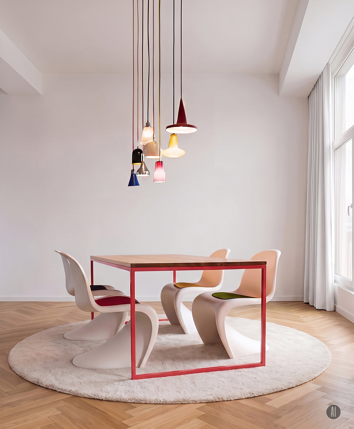 Tisch Massivholz & Stahlgestell ohne Mittelstrebe TALON