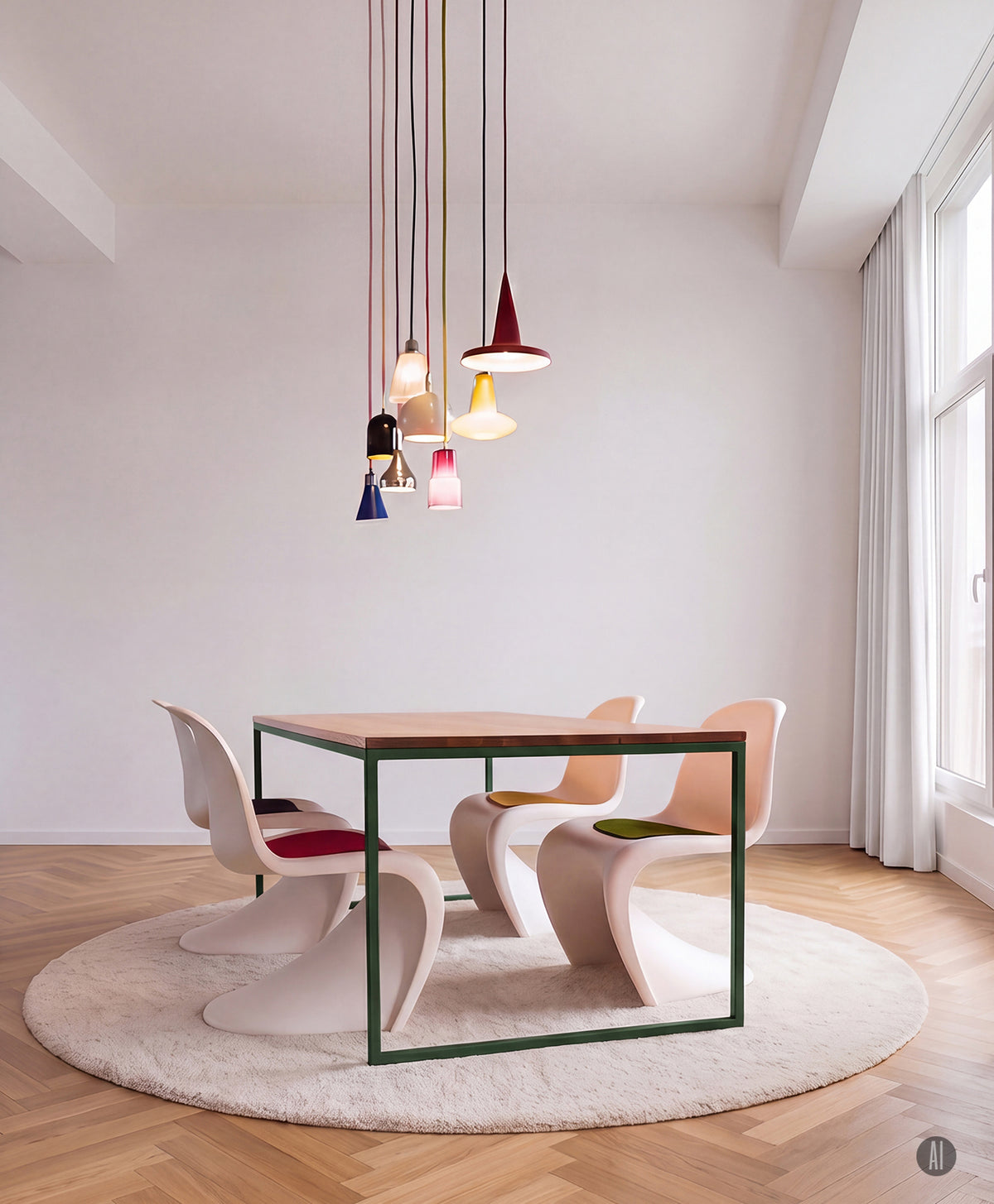 Tisch Massivholz & Stahlgestell ohne Mittelstrebe TALON