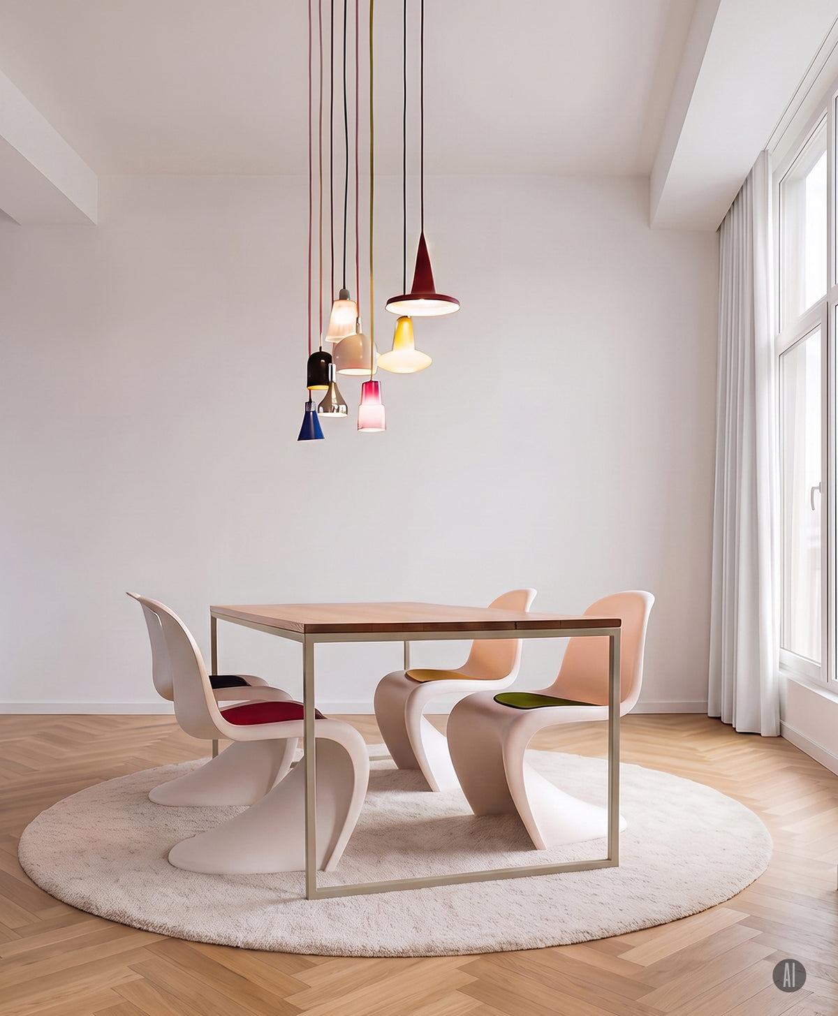 Tisch Massivholz & Stahlgestell ohne Mittelstrebe TALON