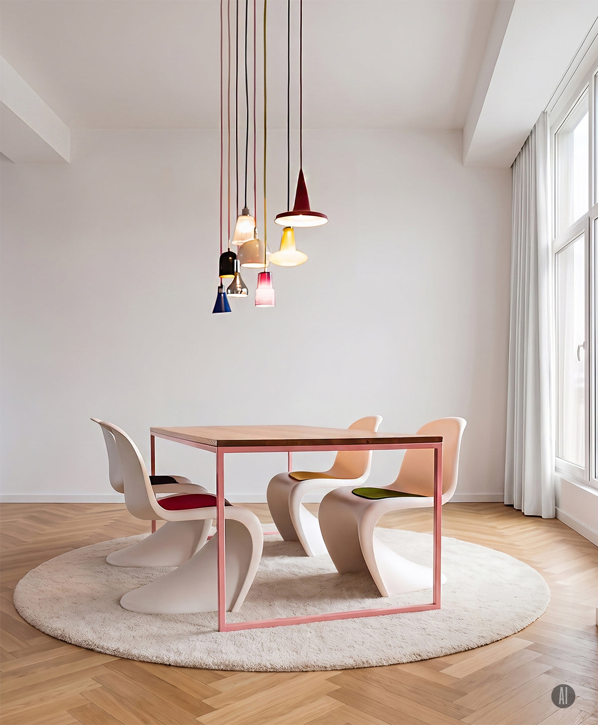 Tisch Massivholz & Stahlgestell ohne Mittelstrebe TALON