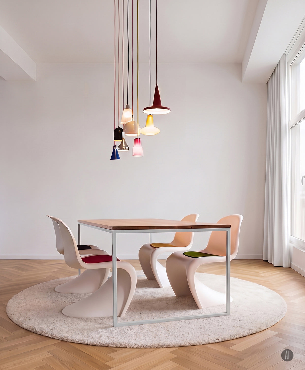 Tisch Massivholz & Stahlgestell ohne Mittelstrebe TALON