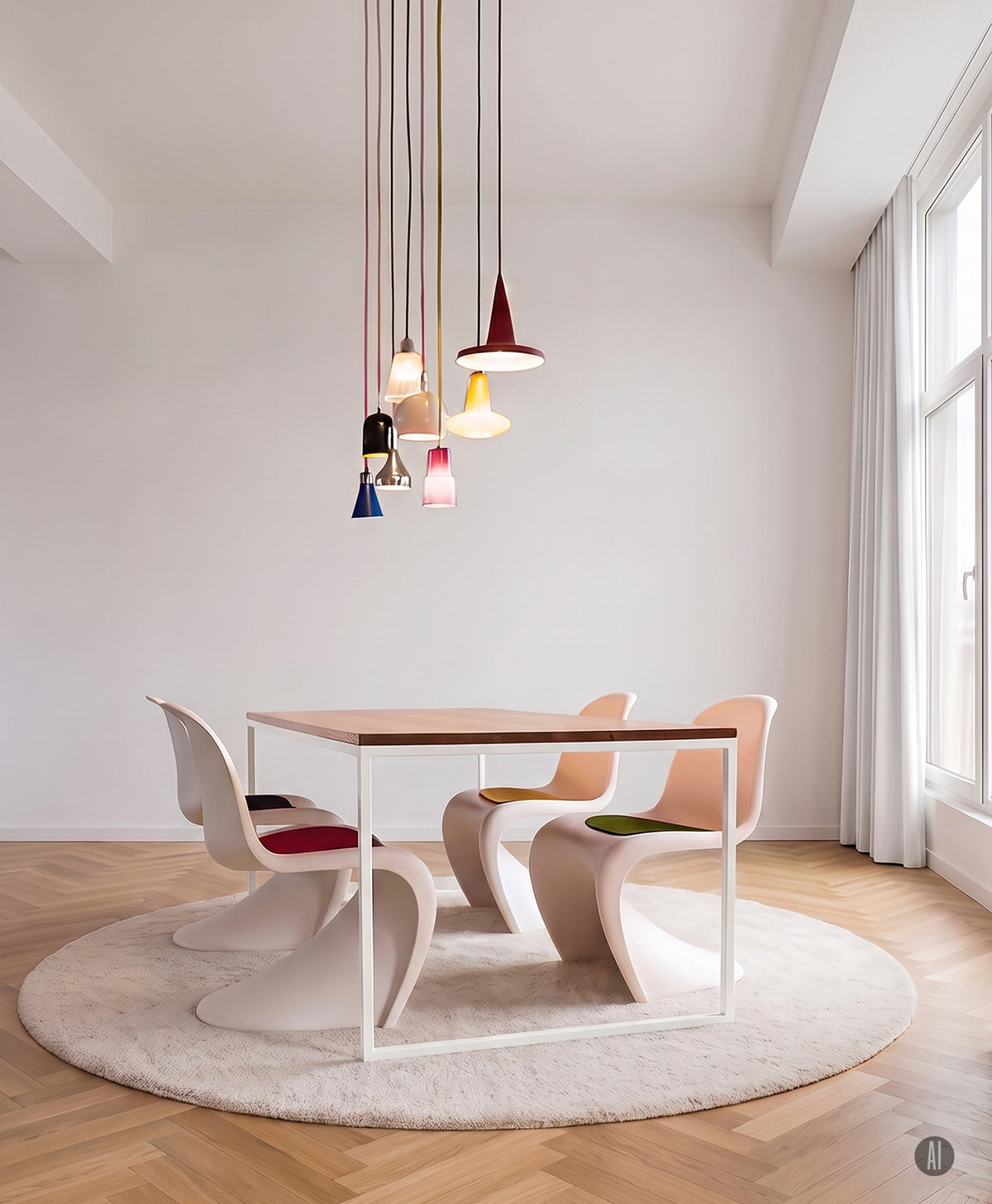 Tisch Massivholz & Stahlgestell ohne Mittelstrebe TALON