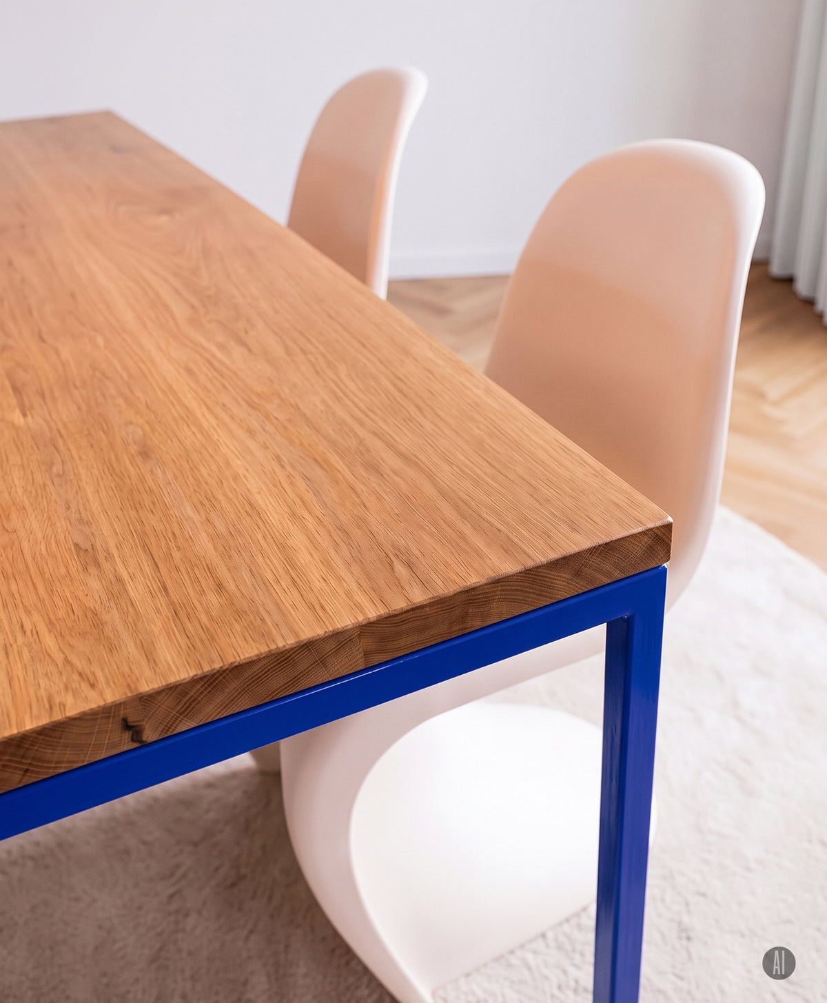 Tisch Massivholz & Stahlgestell ohne Mittelstrebe TALON
