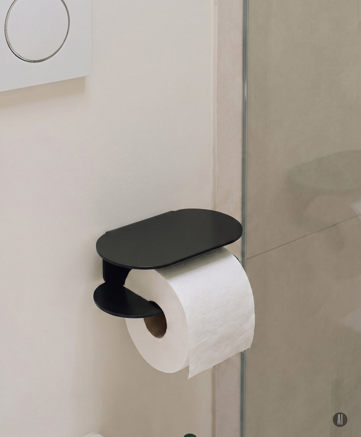 Toilettenpapierhalter ohne Bohren mit Ablage