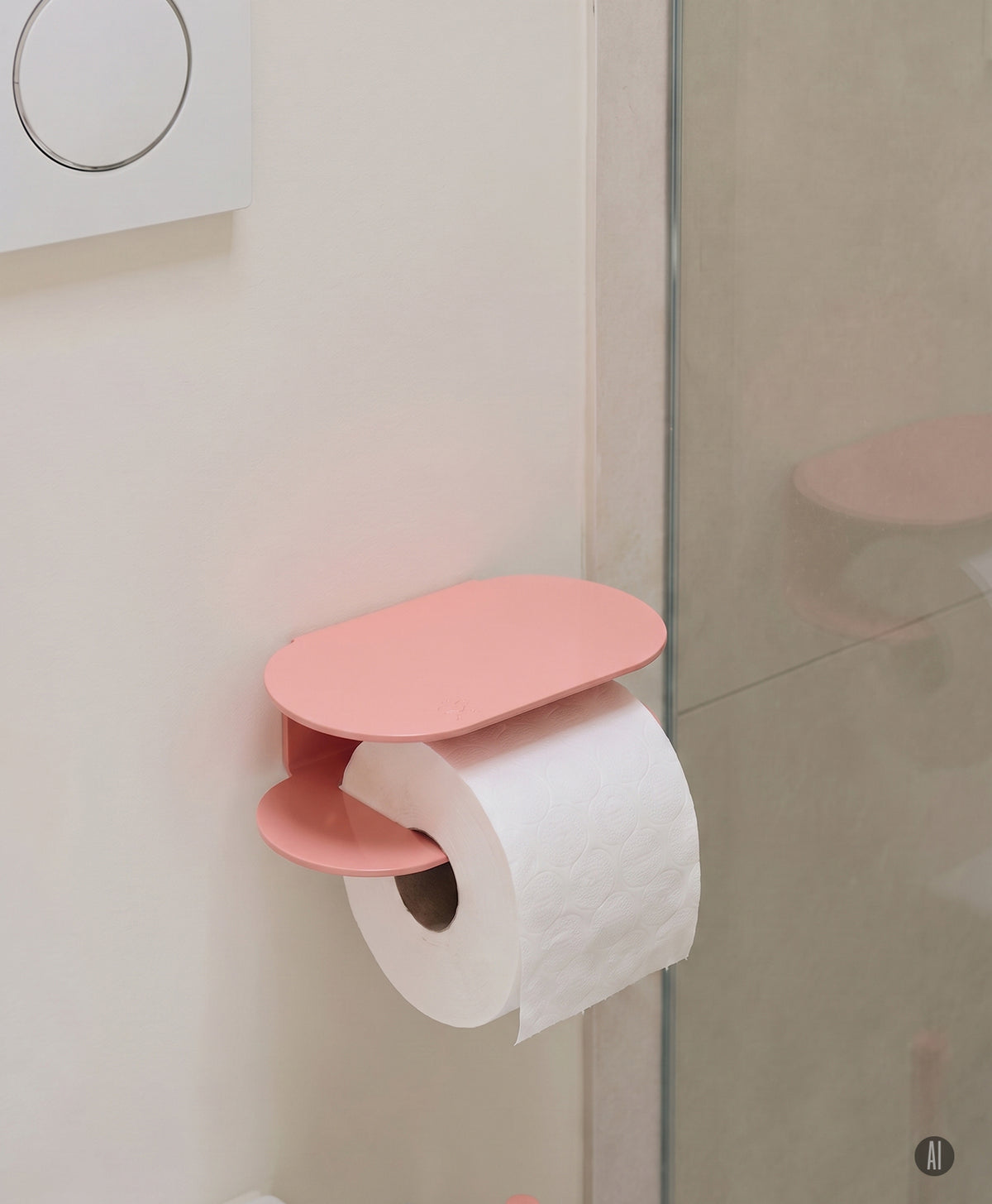 Toilettenpapierhalter ohne Bohren ORBI mit Ablage
