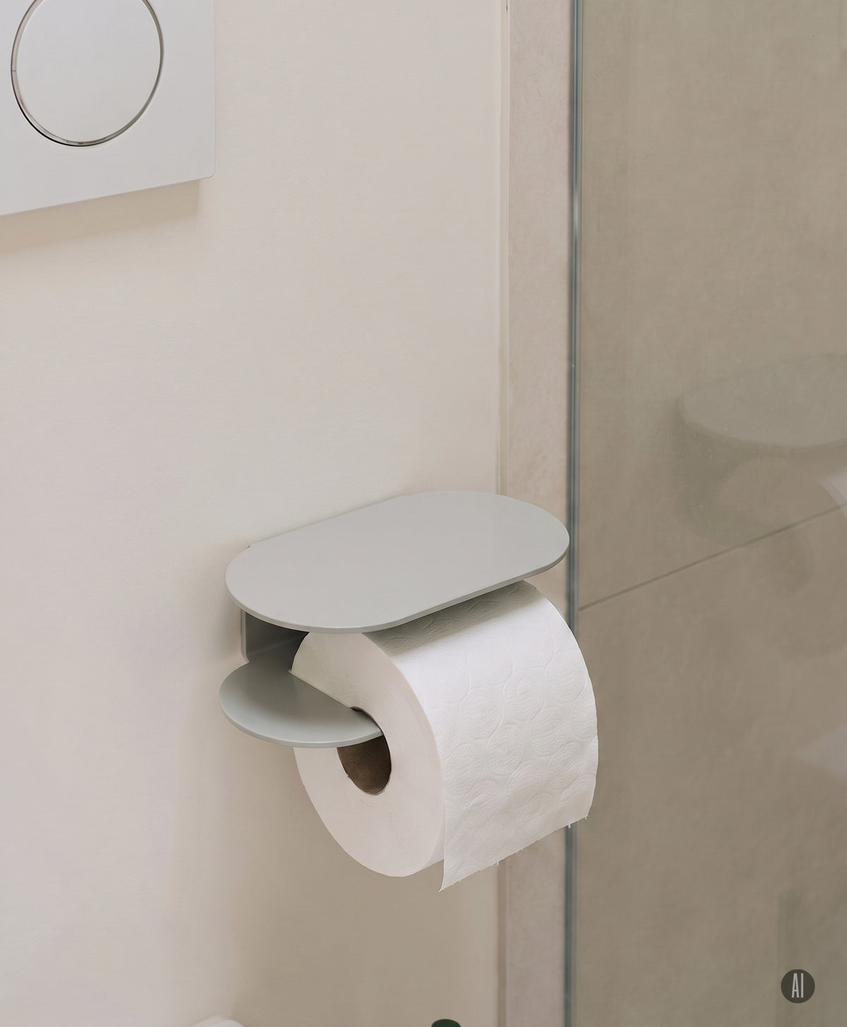 Toilettenpapierhalter ohne Bohren ORBI mit Ablage
