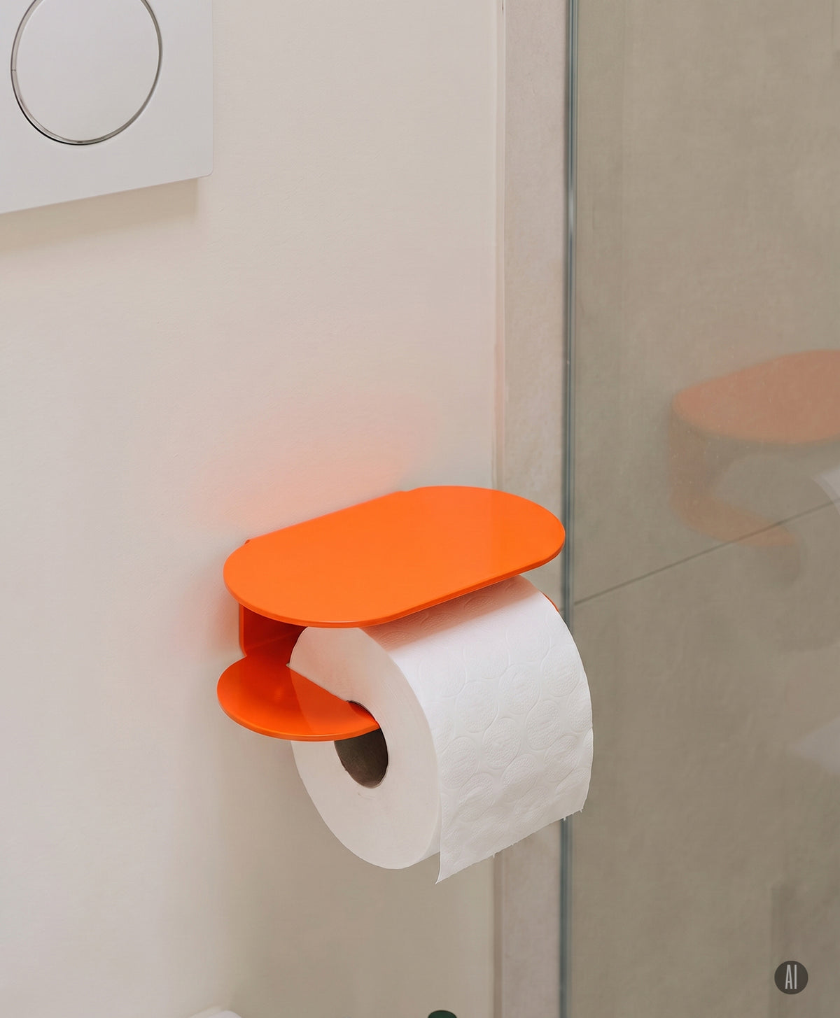 Toilettenpapierhalter ohne Bohren ORBI mit Ablage