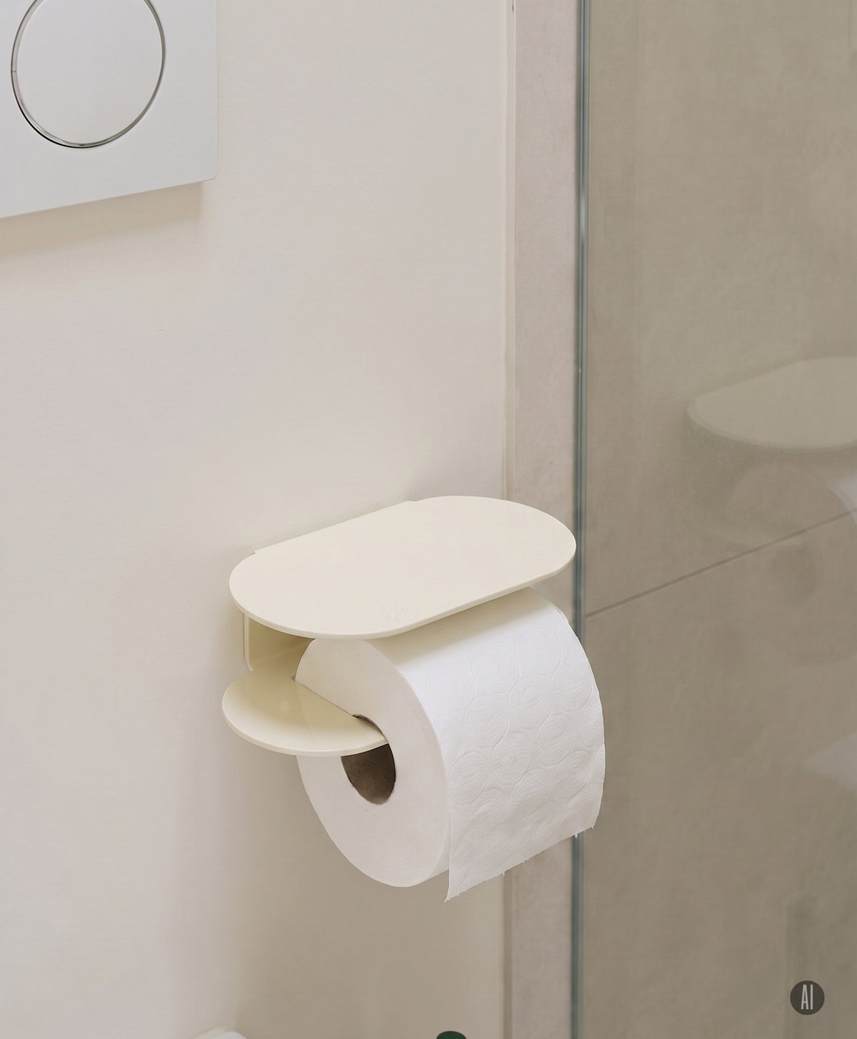Toilettenpapierhalter ohne Bohren ORBI mit Ablage