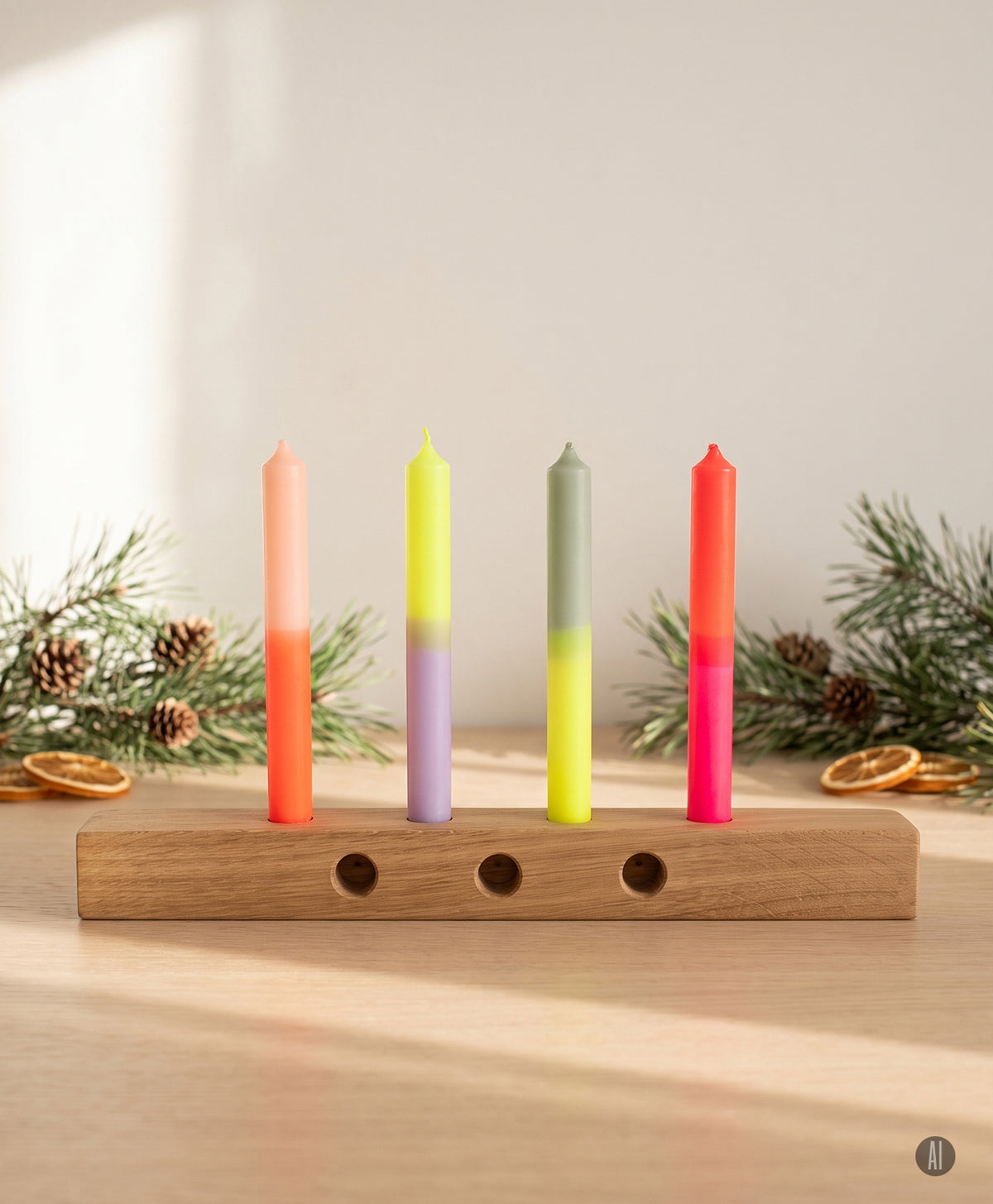 Adventskranz Holz Kerzenständer "Kawentskranz"