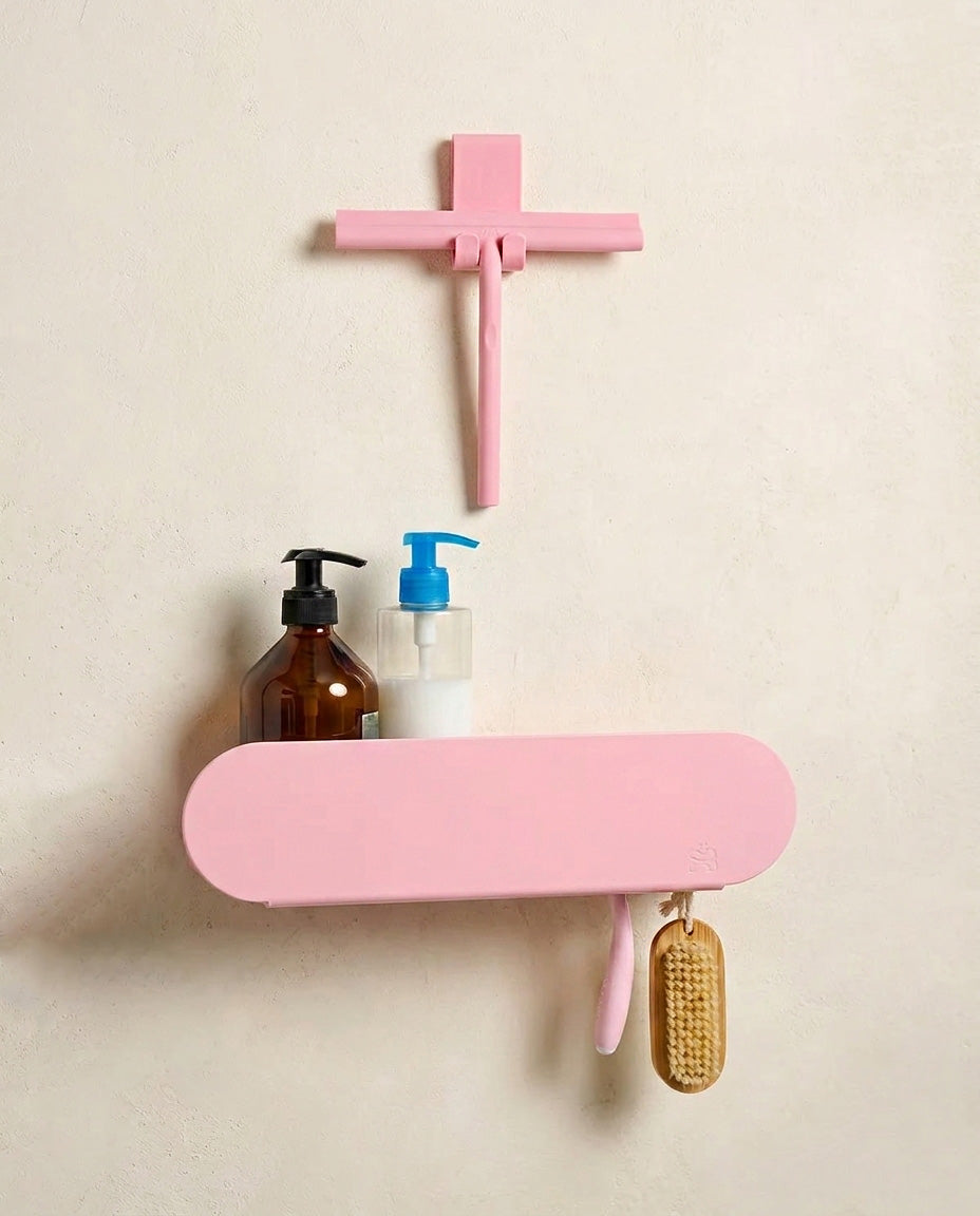 Badezimmer Set aus Duschablage & Duschabzieher