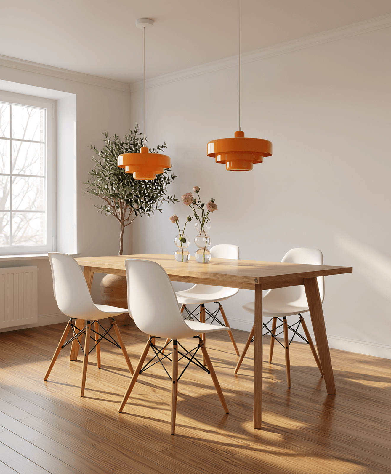 Tisch Massivholz Eiche KNEBBEL im Esszimmer