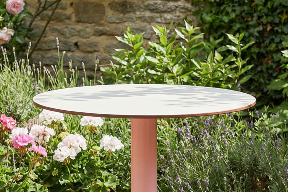 Runde HPL-Platte für Gartentisch