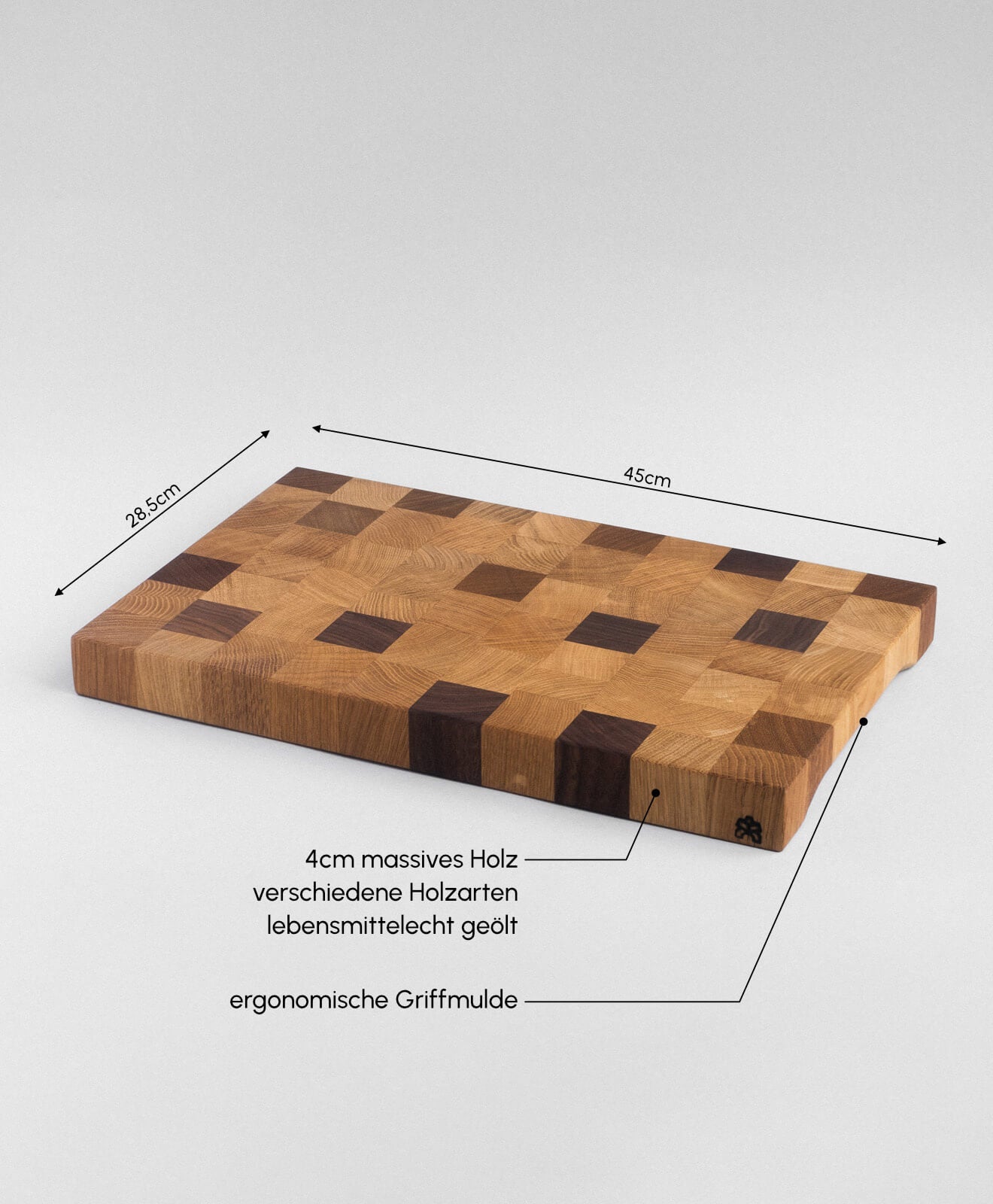 Stirnholz Schneidebrett von Kawentsmann - Details & Maße