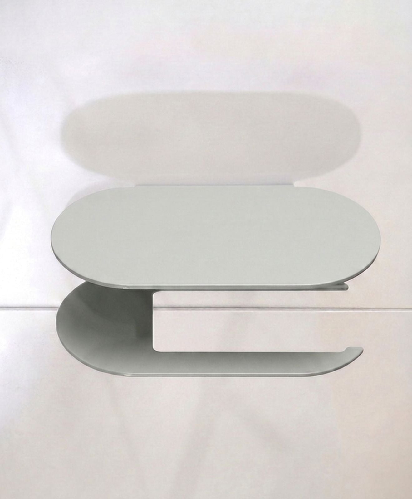 Toilettenpapierhalter ohne Bohren mit Ablage ORBI in Grau