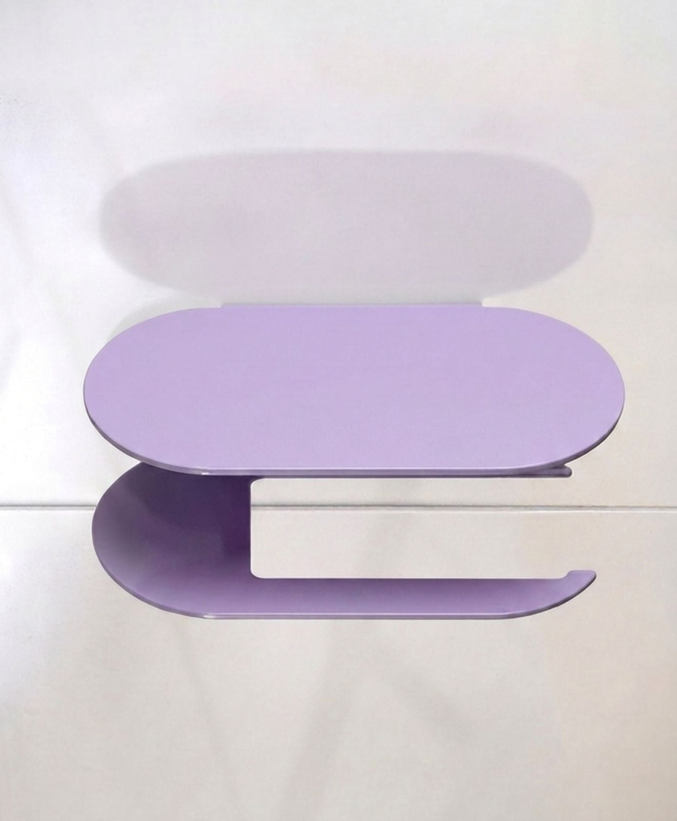 Toilettenpapierhalter ohne Bohren mit Ablage ORBI in Pastellviolett