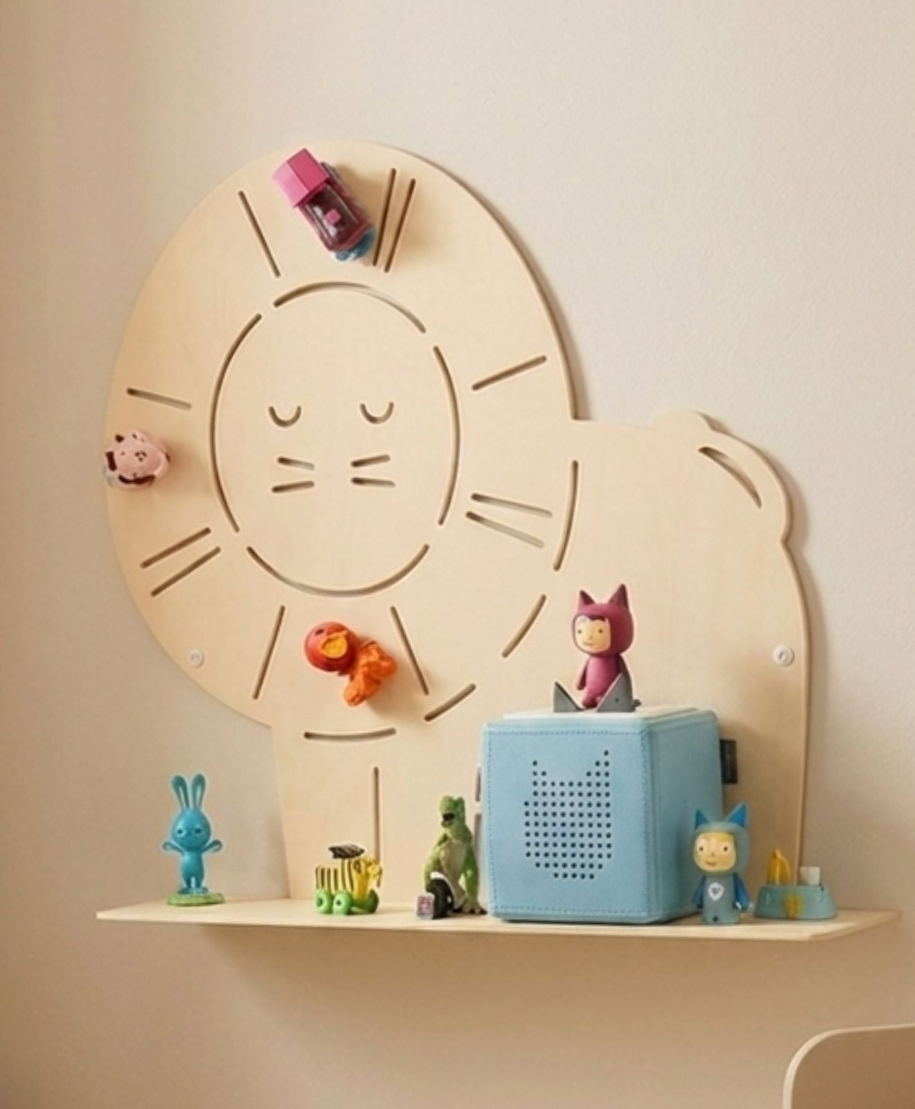 Wandregal für die Toniebox & Tonies Löwe im Kinderzimmer