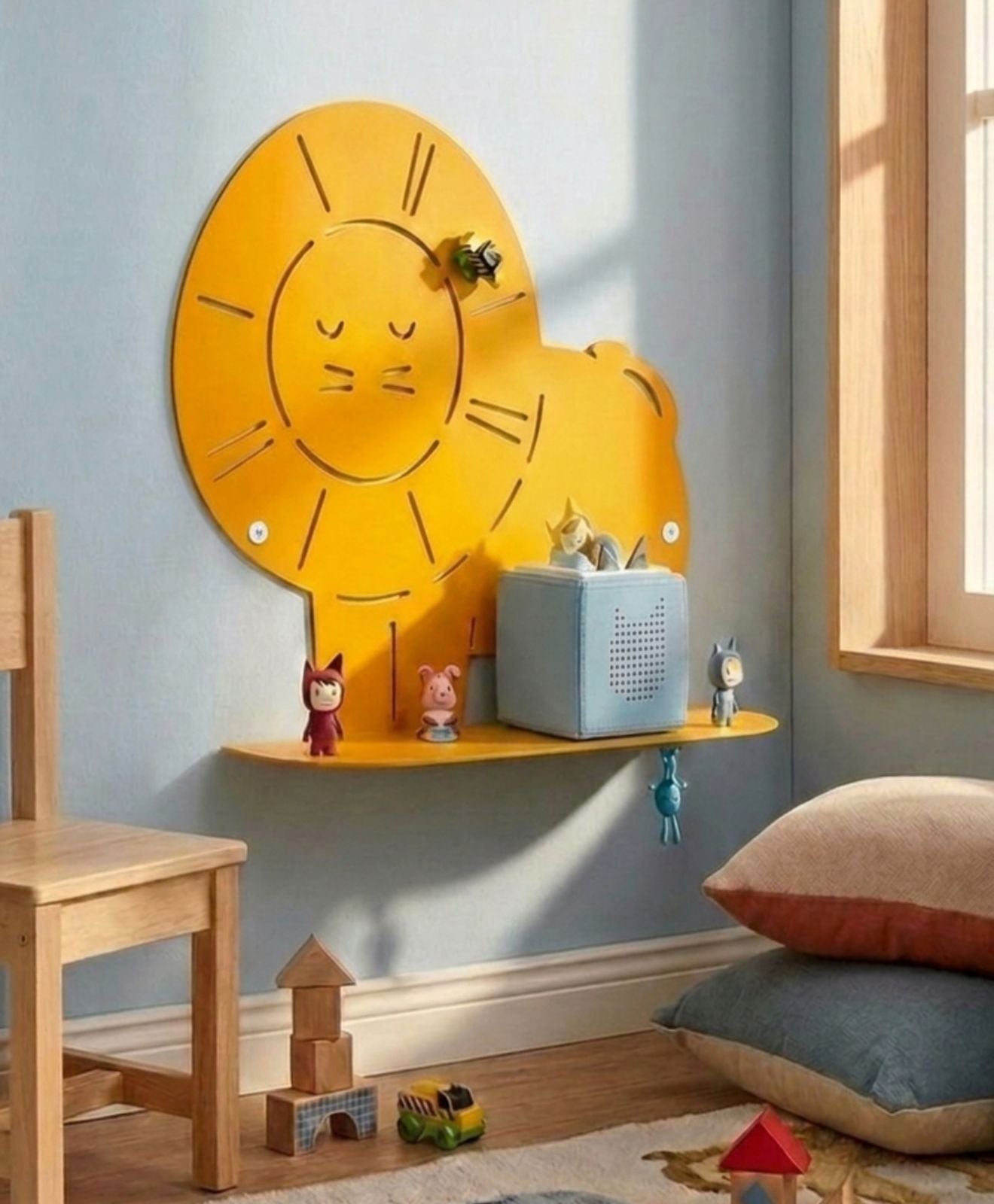 Wandregal für die Toniebox & Tonies Löwe im Kinderzimmer